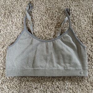 Lucky Brand Grey Corduroy Bralette with adjustable straps, Size Medium
